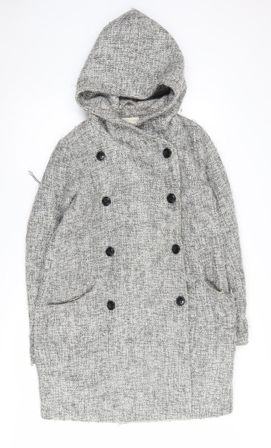 Womens UK Size M VERO MODA Grey Hooded Coat