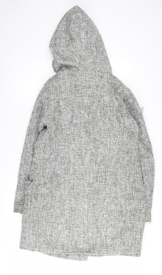 Womens UK Size M VERO MODA Grey Hooded Coat