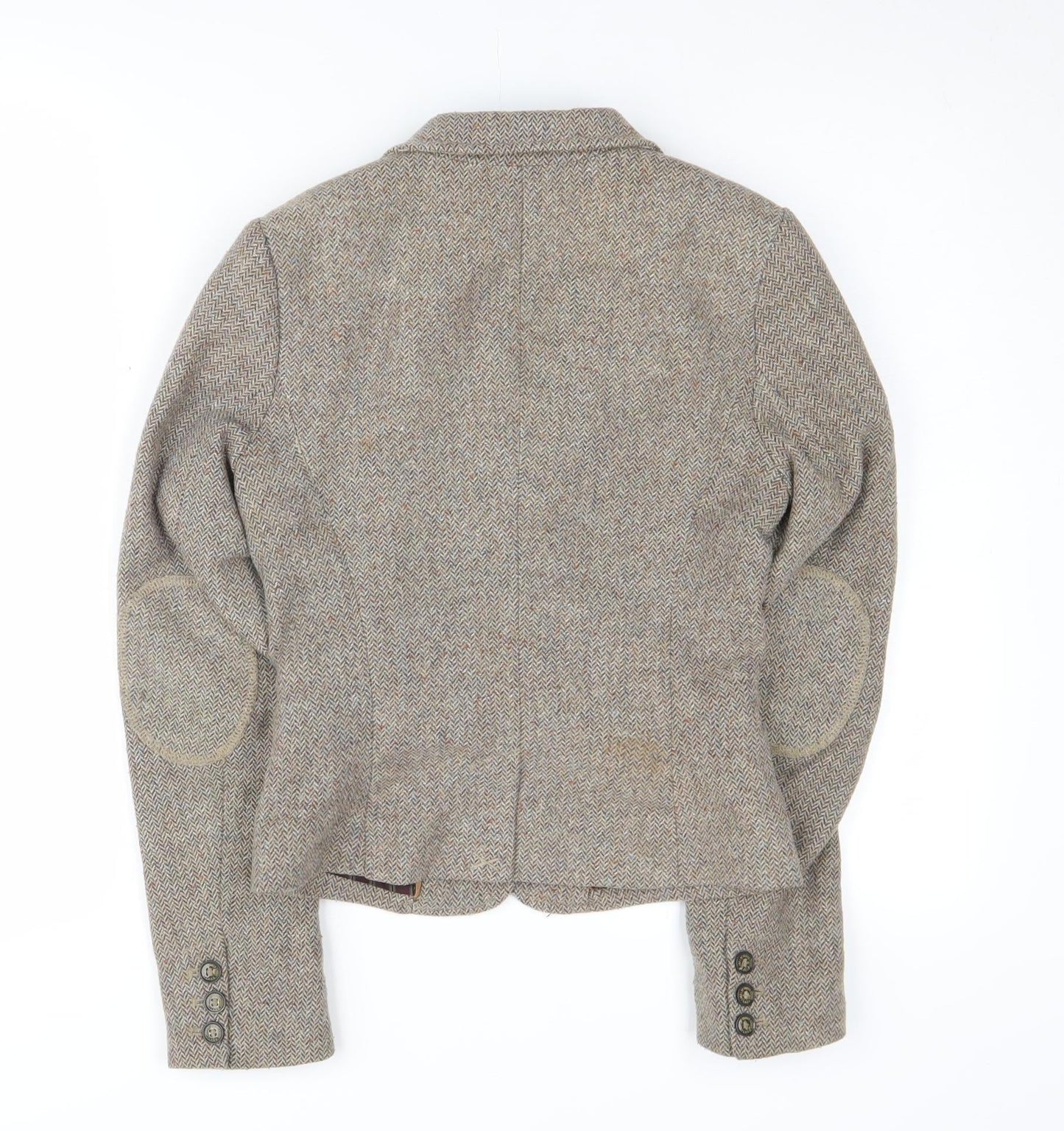 H&M Women's Grey Tweed Blazer - Size 6 Single Breasted