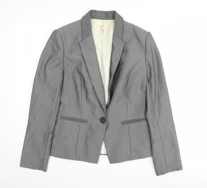 Next Grey Petite Blazer Women Size 10 Trouser Suit