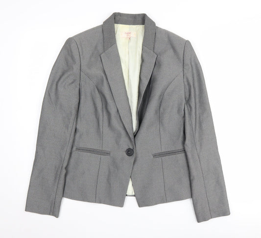 Next Grey Petite Blazer Women Size 10 Trouser Suit
