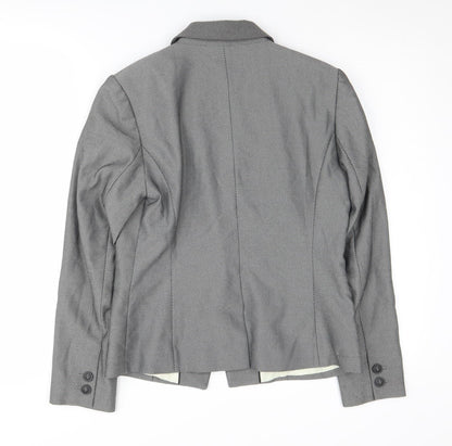 Next Grey Petite Blazer Women Size 10 Trouser Suit