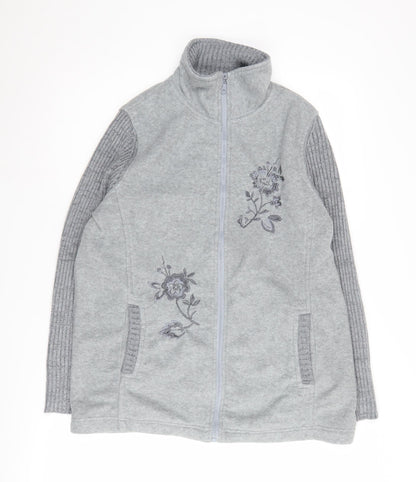 Damart Women's Grey Fleece Jacket M Autumn