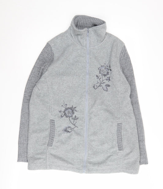 Damart Women's Grey Fleece Jacket M Autumn