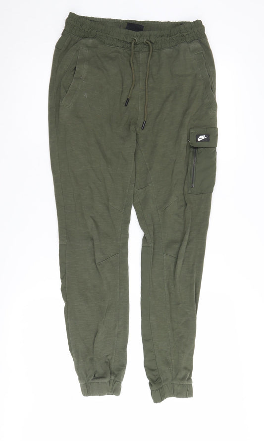 Nike Men's Green Jogger Trousers - M - Elastic Waist, Pockets