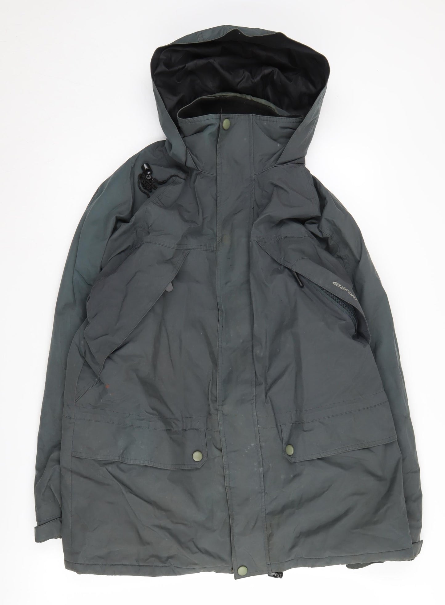 Mens UK Size S Outdoor Sportswear Green Parka Coat