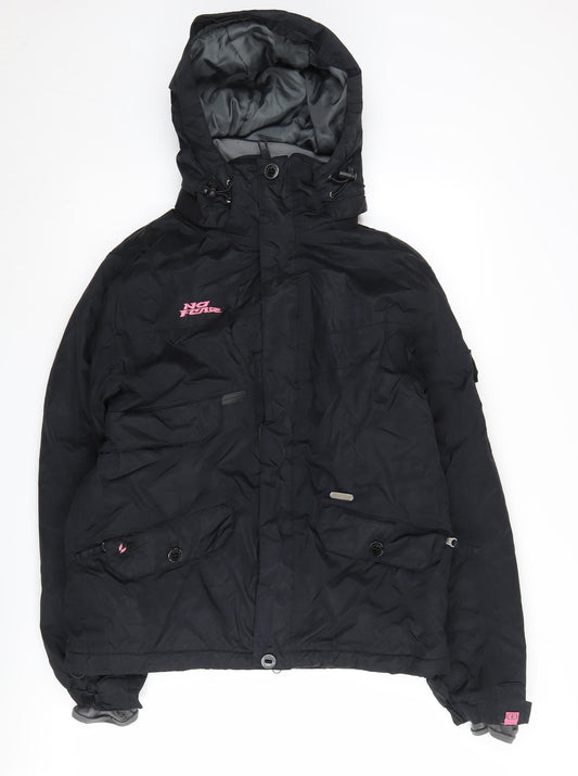 No Fear Women's Black Hooded Puffer Jacket Size 12