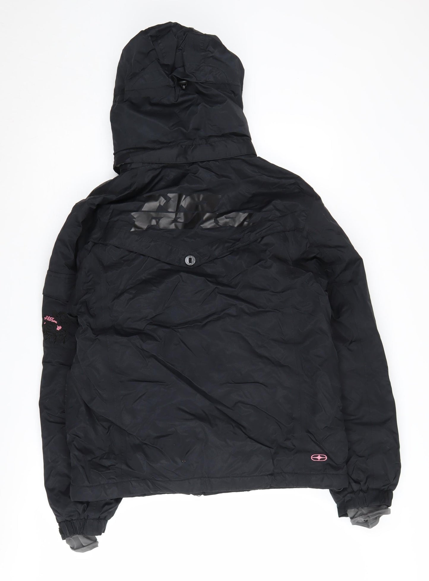 No Fear Women's Black Hooded Puffer Jacket Size 12