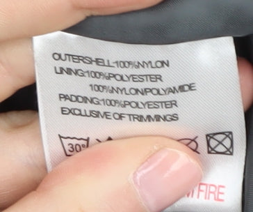 No Fear Women's Black Hooded Puffer Jacket Size 12