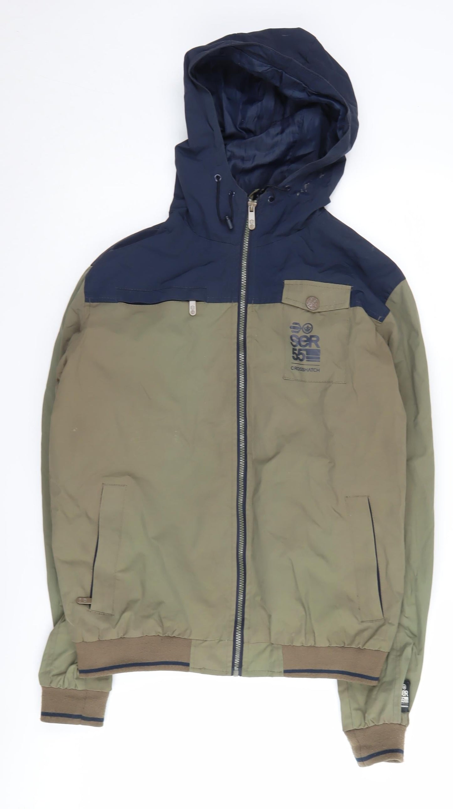 Mens UK Size L Crosshatch Green Basic Jacket