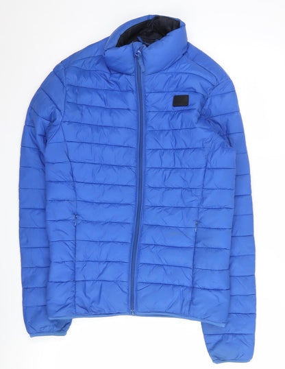 Mens UK Size S Blend Blue Puffer Jacket