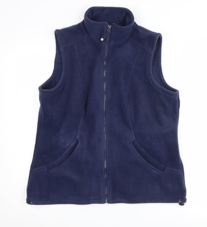 Spirit at M&Co Women's Blue Fleece Waistcoat Size 14