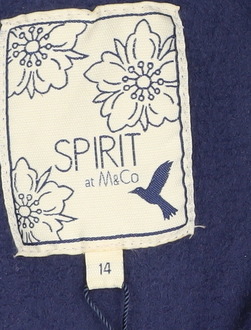 Spirit at M&Co Women's Blue Fleece Waistcoat Size 14