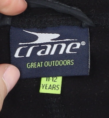 Crane Boys Black Hooded Puffer Jacket 11-12 Years
