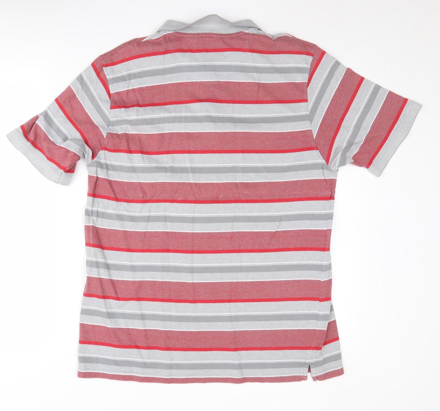 James Pringle Men's Red Striped Polo Shirt, Size L