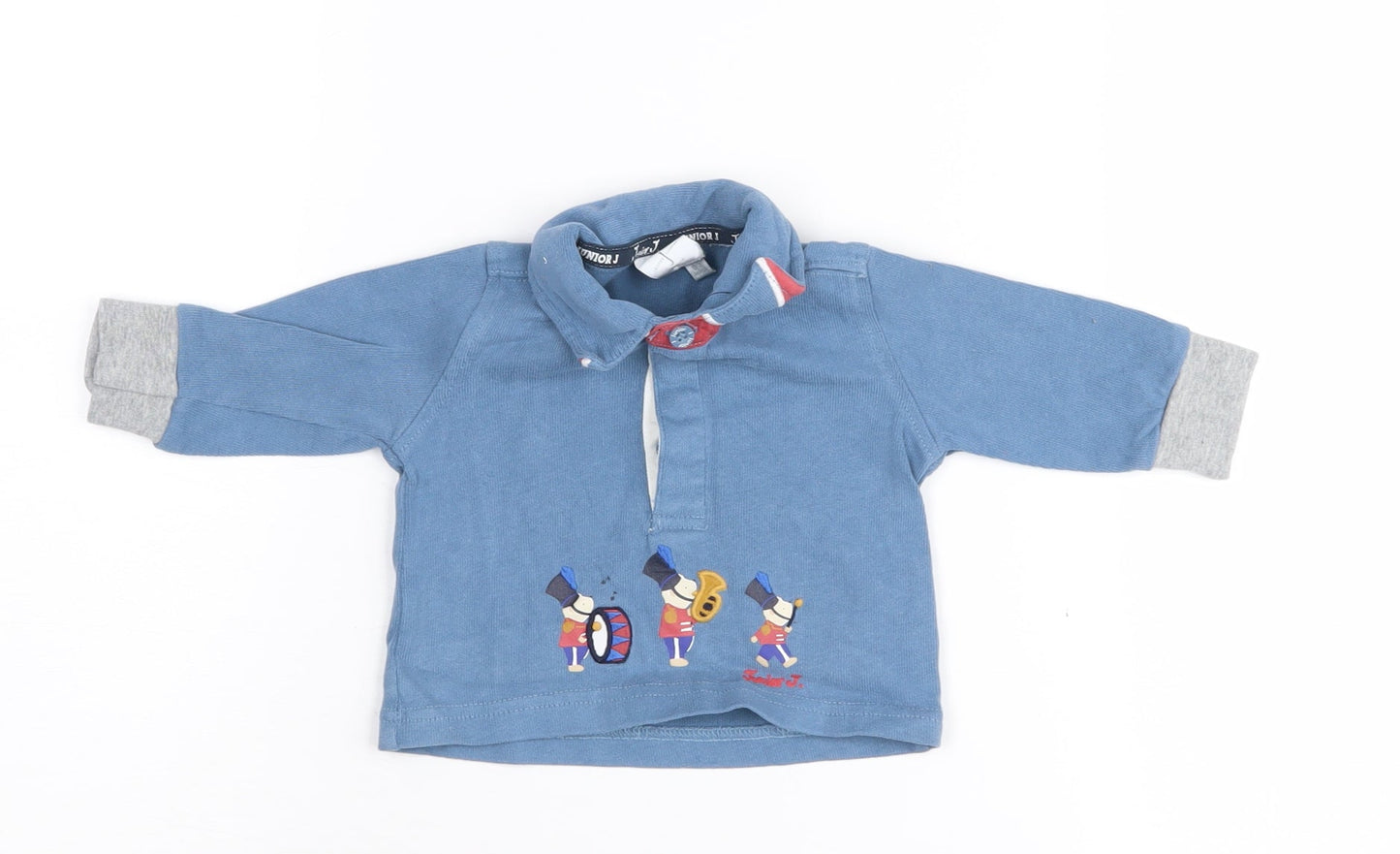 Jasper Conran Unisex Blue Polo 0-3M Embroidered Cotton