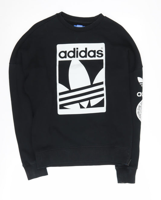 Adidas Unisex Black Logo Sweatshirt S