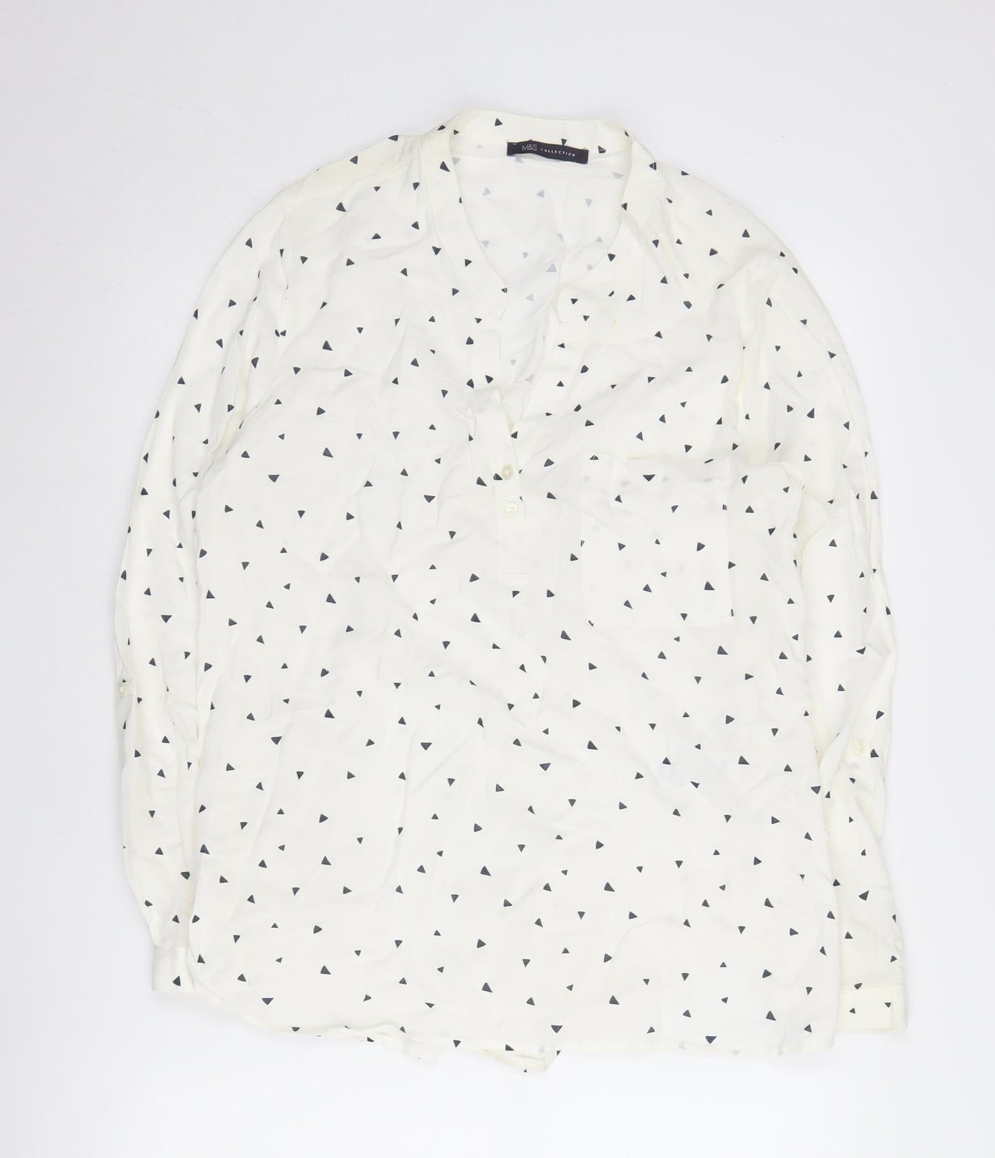 Womens UK Size 14 Marks and Spencer White Basic Blouse