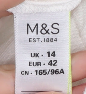 Womens UK Size 14 Marks and Spencer White Basic Blouse
