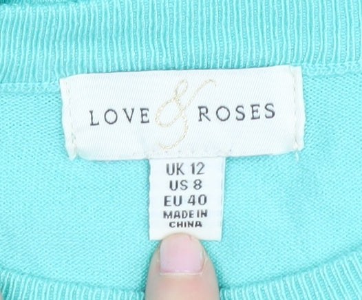Womens UK Size 12 Love & Roses Blue Pullover Jumper