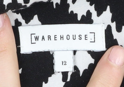Womens UK Size 12 Warehouse Black  Blouse