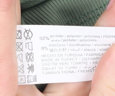 Pull&Bear Women's Green One Shoulder Dress Size S