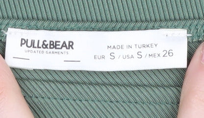 Pull&Bear Women's Green One Shoulder Dress Size S