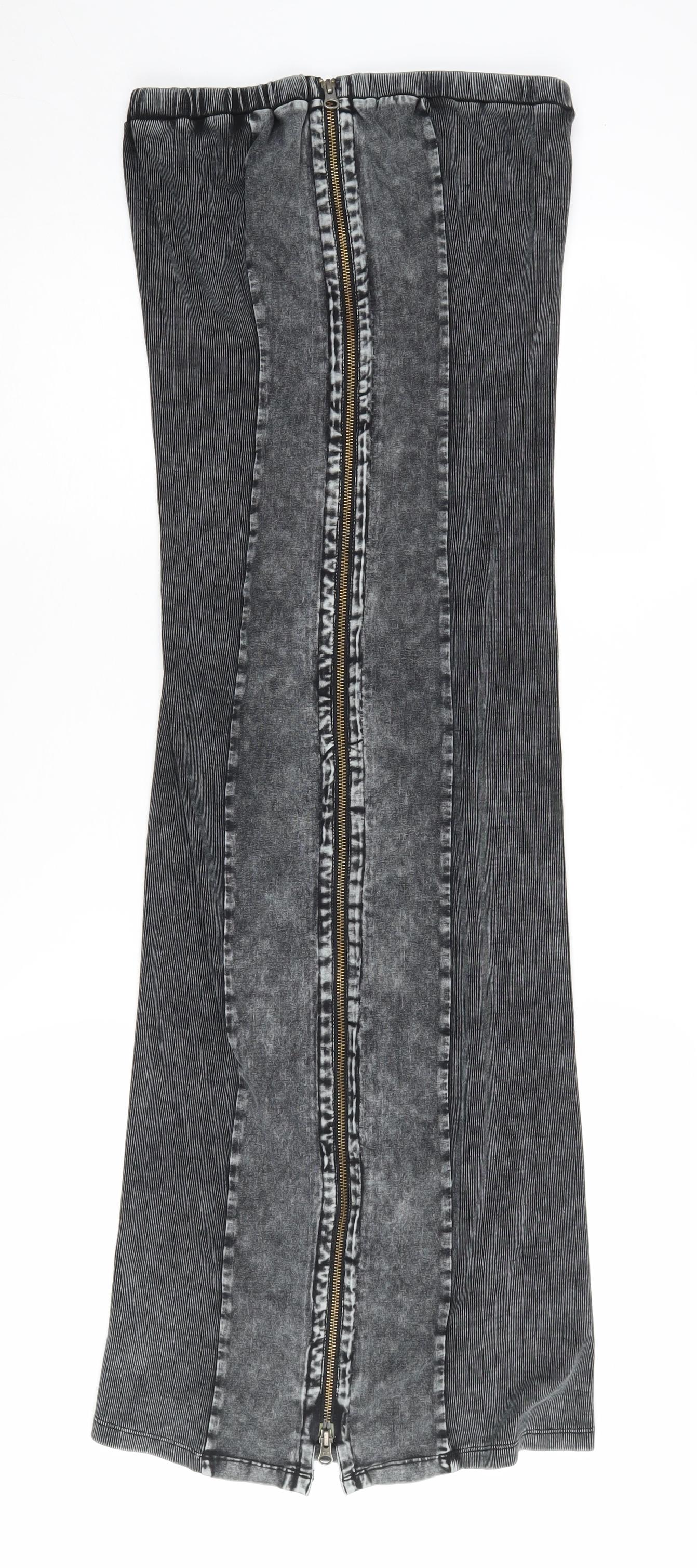 BDG Women's Black Strapless Zip Dress L