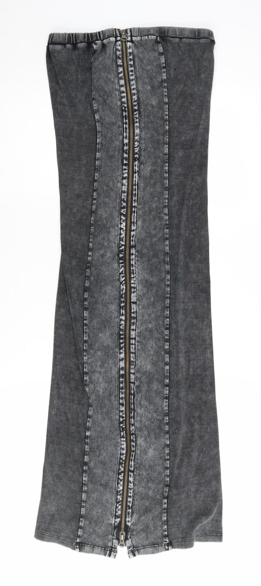 BDG Women's Black Strapless Zip Dress L