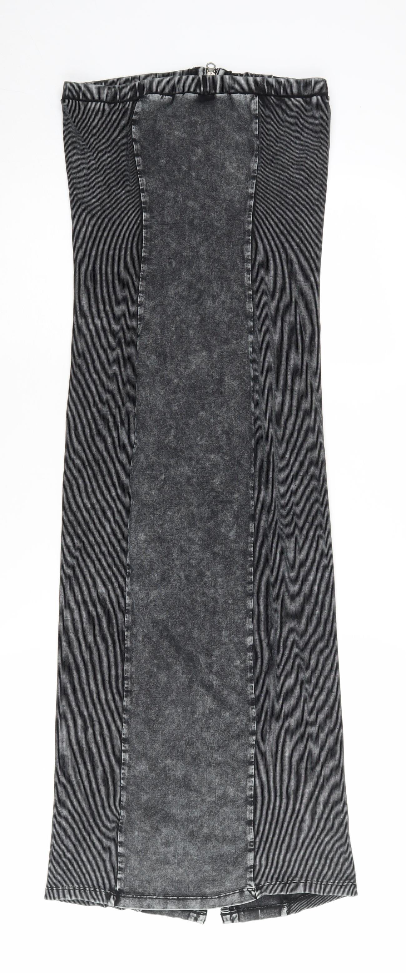 BDG Women's Black Strapless Zip Dress L