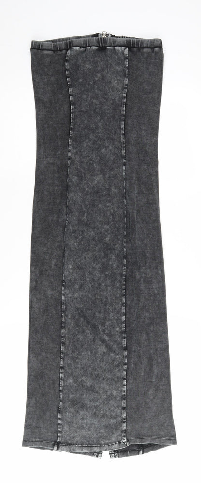 BDG Women's Black Strapless Zip Dress L