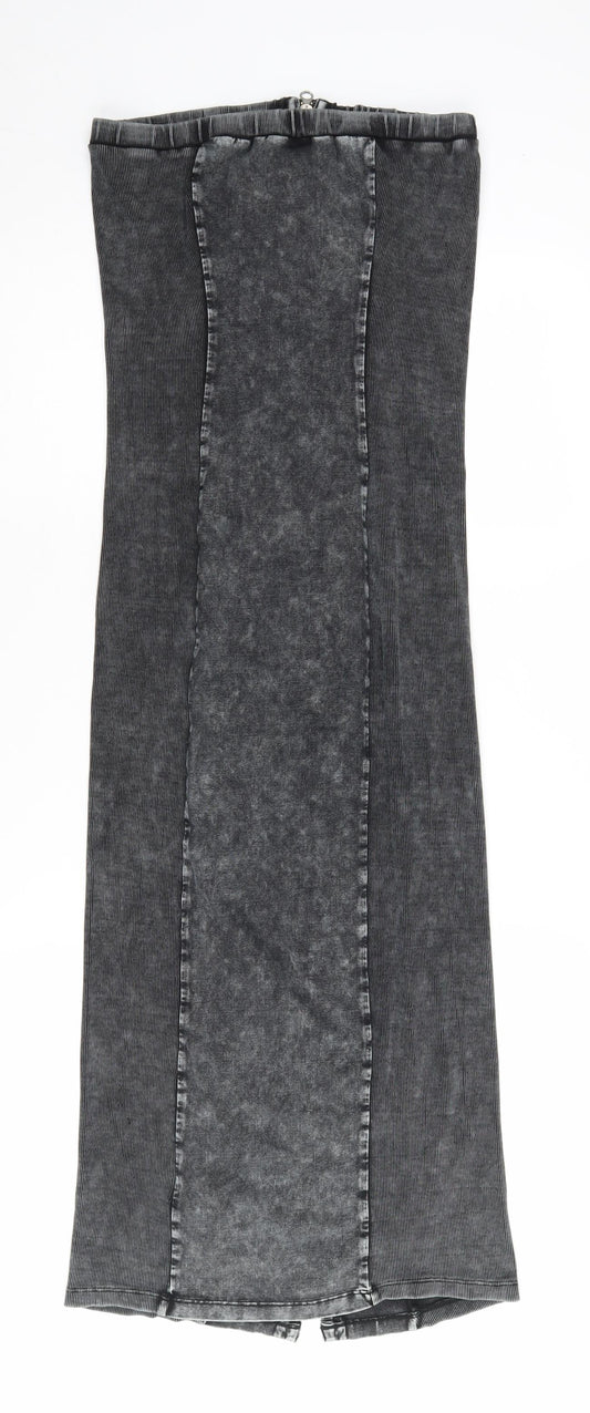 BDG Women's Black Strapless Zip Dress L