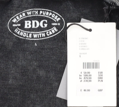 BDG Women's Black Strapless Zip Dress L