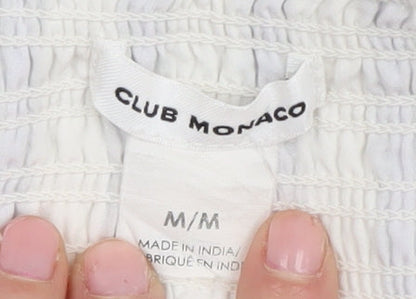 Club Monaco Women's White Wrap Skirt, Size M, Striped