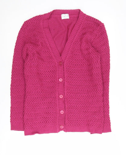 Eastex Women's Pink V-Neck Cardigan Size 12