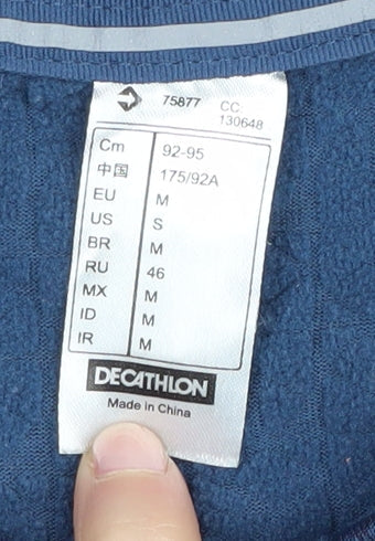 Decathlon Men's Blue Gym Long Sleeve T-Shirt, Size M