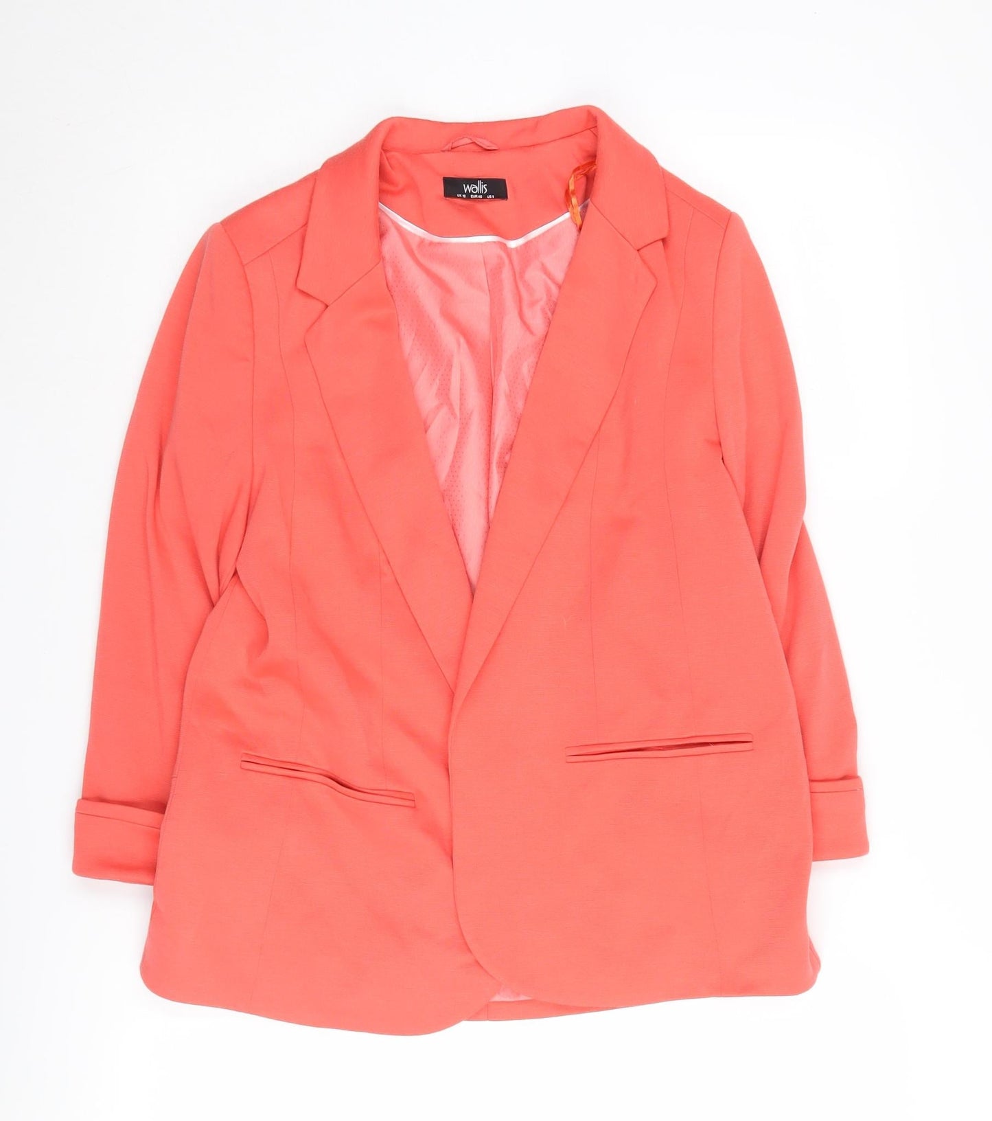 Wallis Women's Pink Blazer UK 12 Lined Regular Fit