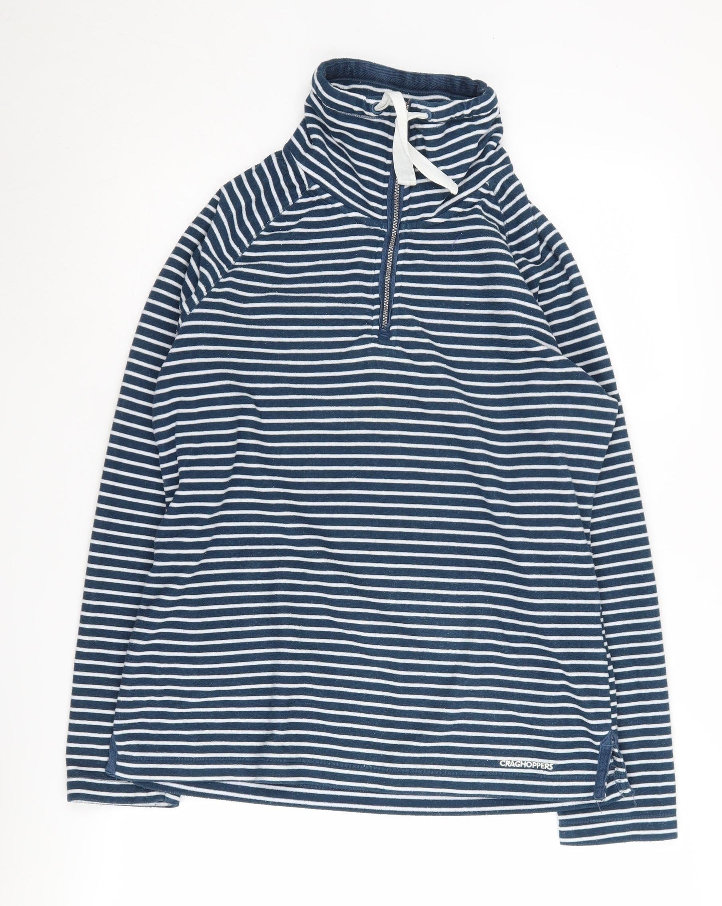 Craghoppers Women Blue Striped High Neck Pullover Sweatshirt UK 12