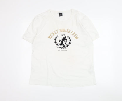 Unisex Adults UK Size M Zara White Jersey T-Shirt