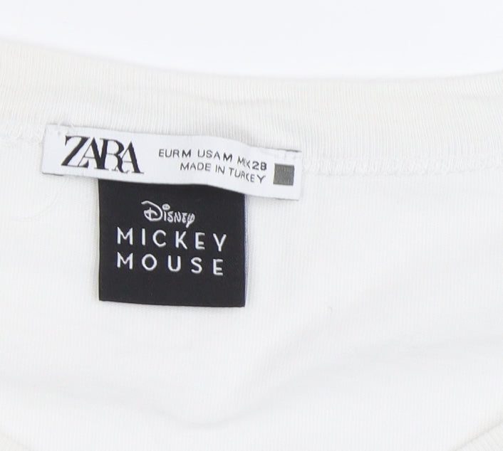 Unisex Adults UK Size M Zara White Jersey T-Shirt