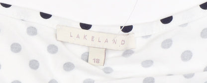 Lakeland Women's White Polka Dot Wrap Blouse