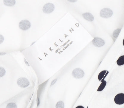 Lakeland Women's White Polka Dot Wrap Blouse