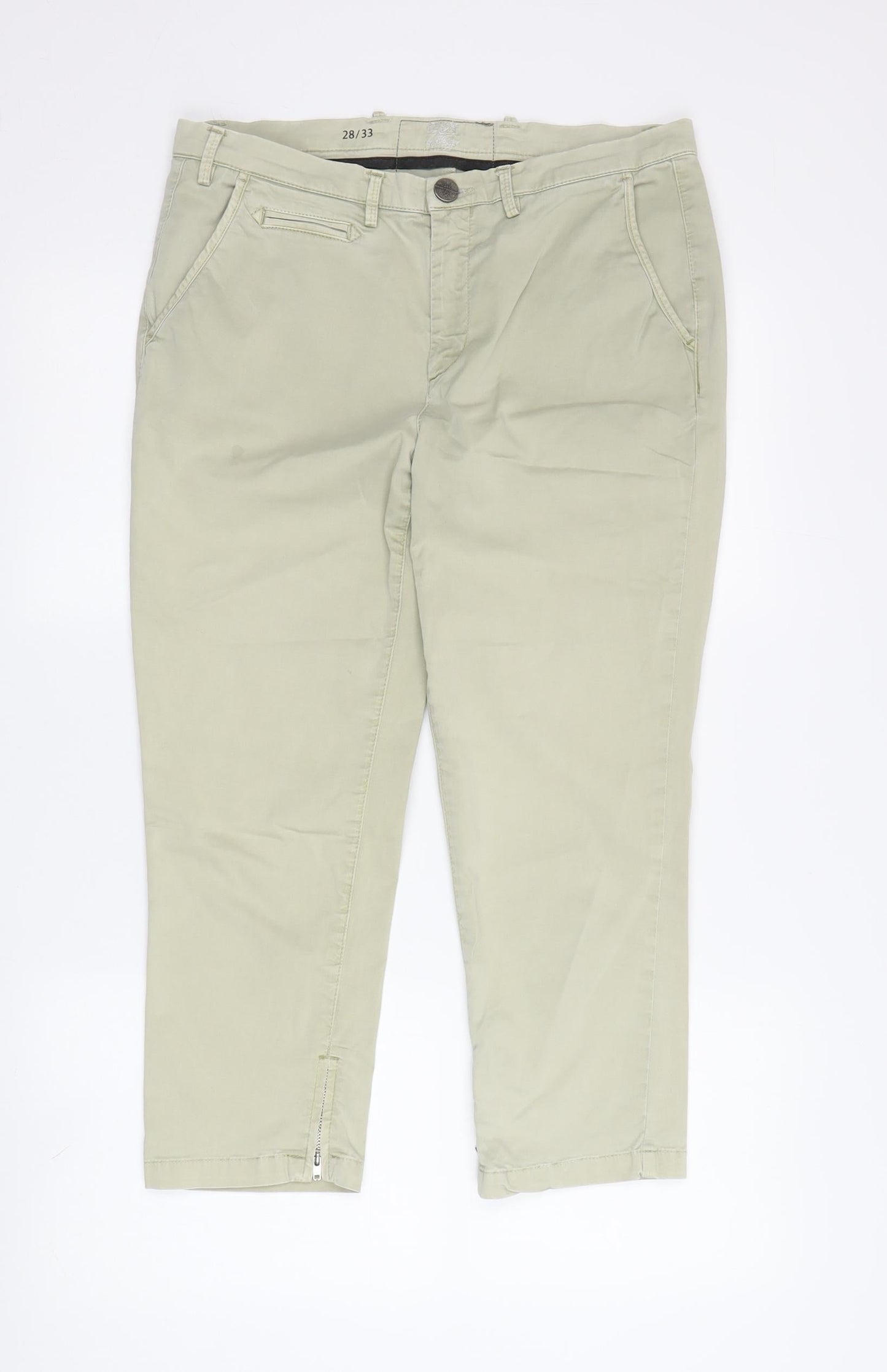 Women's Day Beige Capri Trousers Ankle Zip Regular Fit S