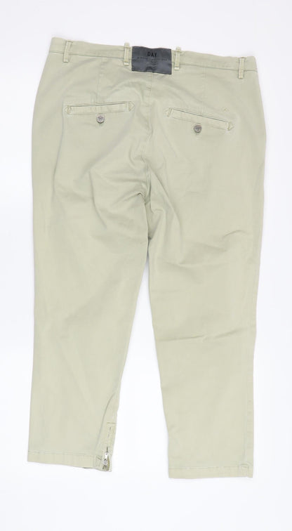 Women's Day Beige Capri Trousers Ankle Zip Regular Fit S