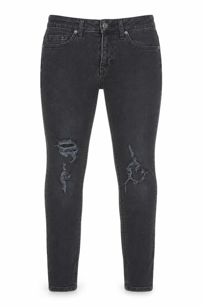 Topman Men's Black Skinny Jeans 28S Distressed Denim