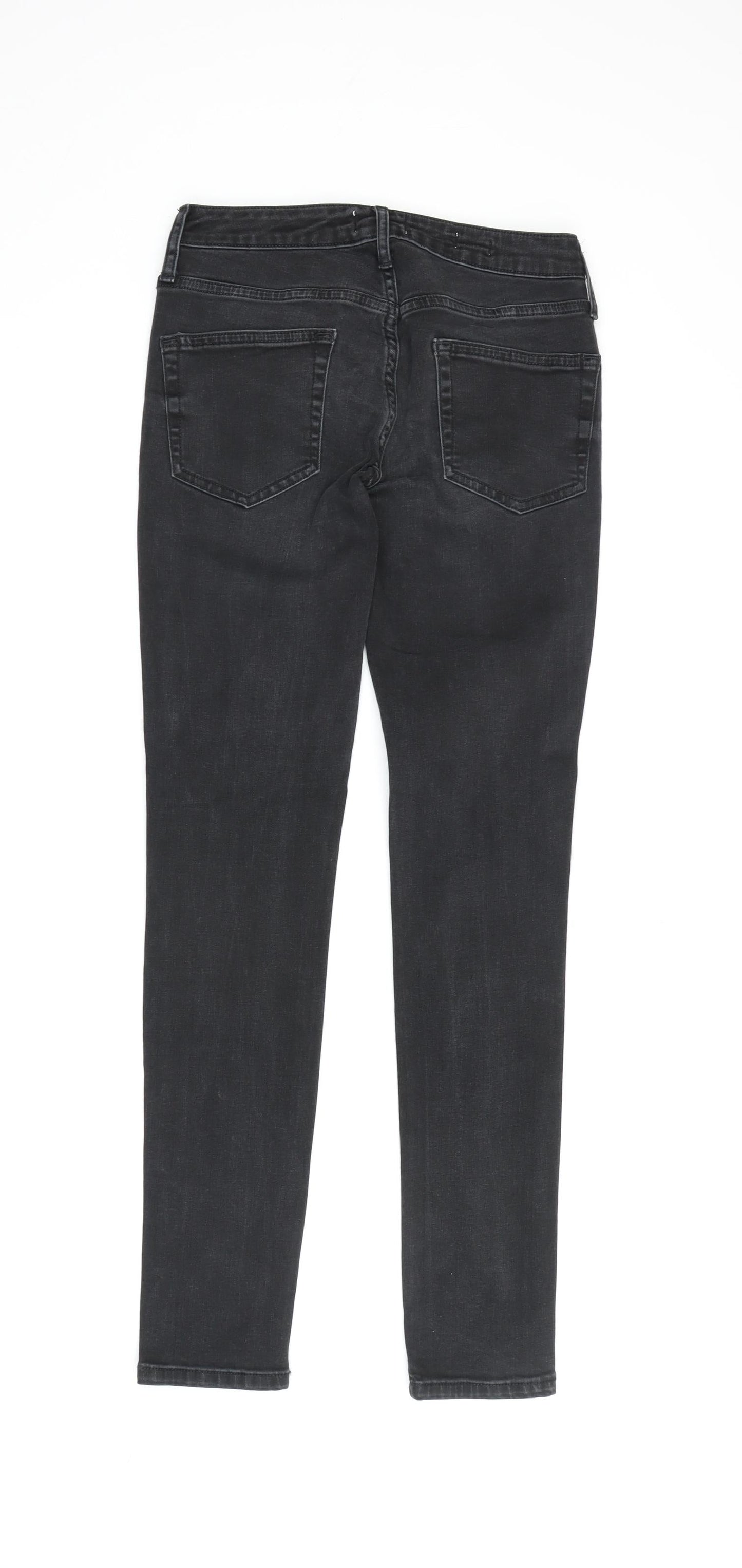 Topman Men's Black Skinny Jeans 28S Distressed Denim
