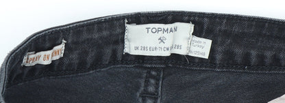 Topman Men's Black Skinny Jeans 28S Distressed Denim