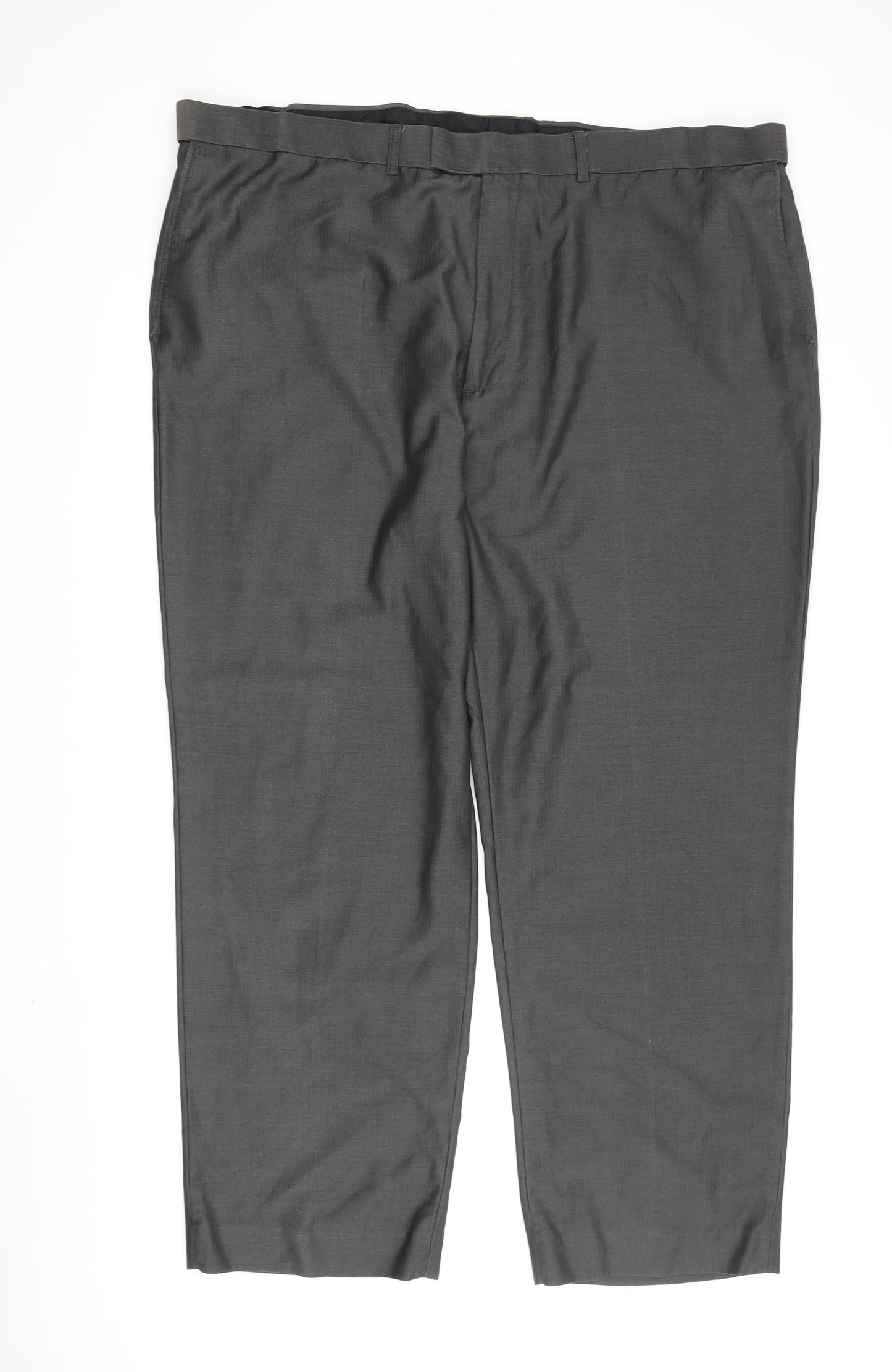 Mens UK Size XL Greenwoods Regular Fit Dress Pants Black Trousers
