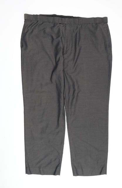 Mens UK Size XL Greenwoods Regular Fit Dress Pants Black Trousers