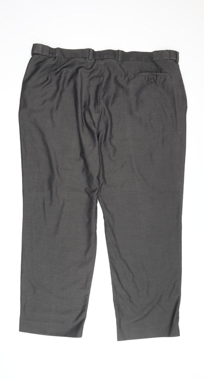 Mens UK Size XL Greenwoods Regular Fit Dress Pants Black Trousers